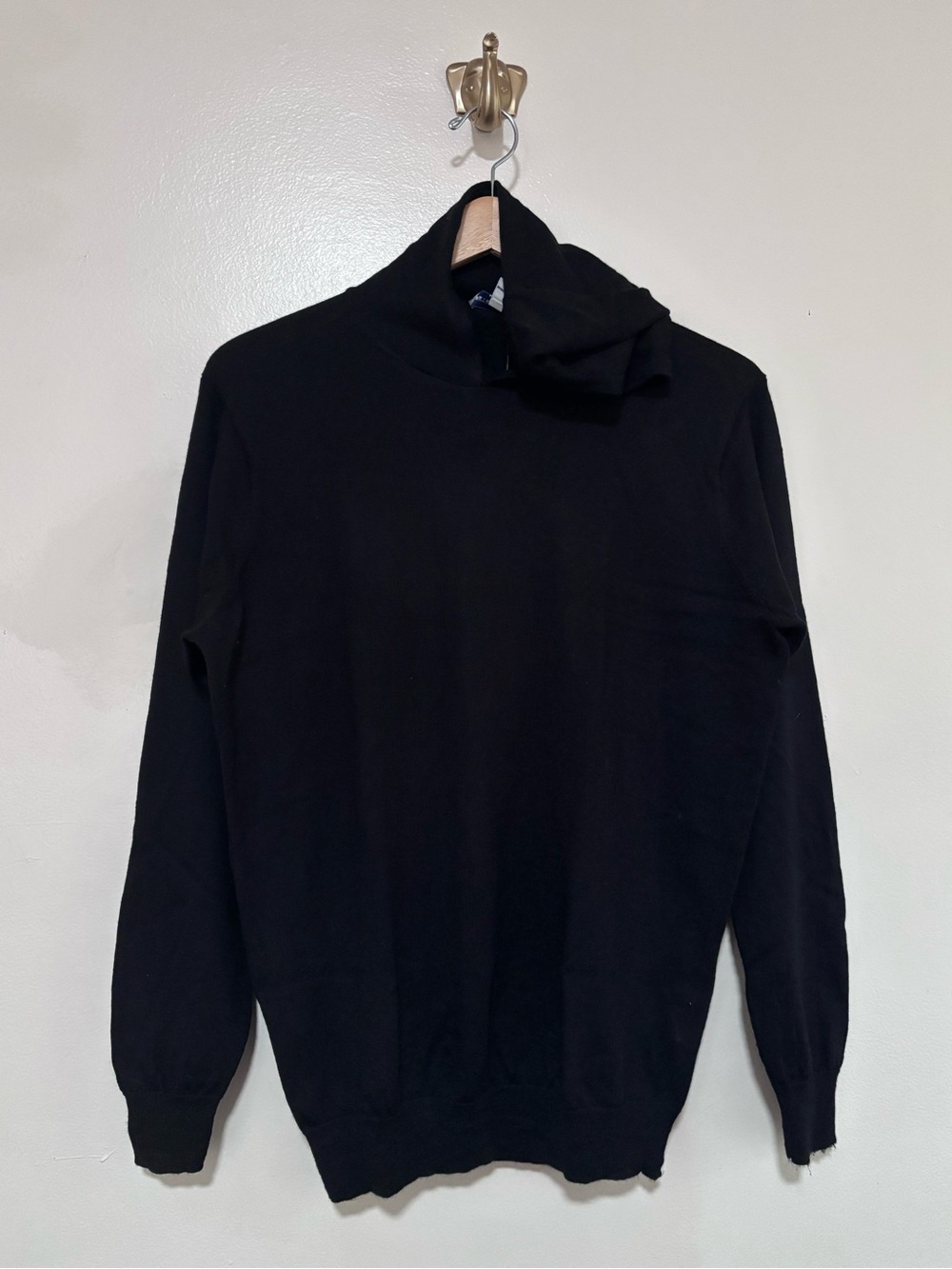 Peter Millar NWT Black Men's Merino Wool Hooded Sweater size S minimalist clean‎